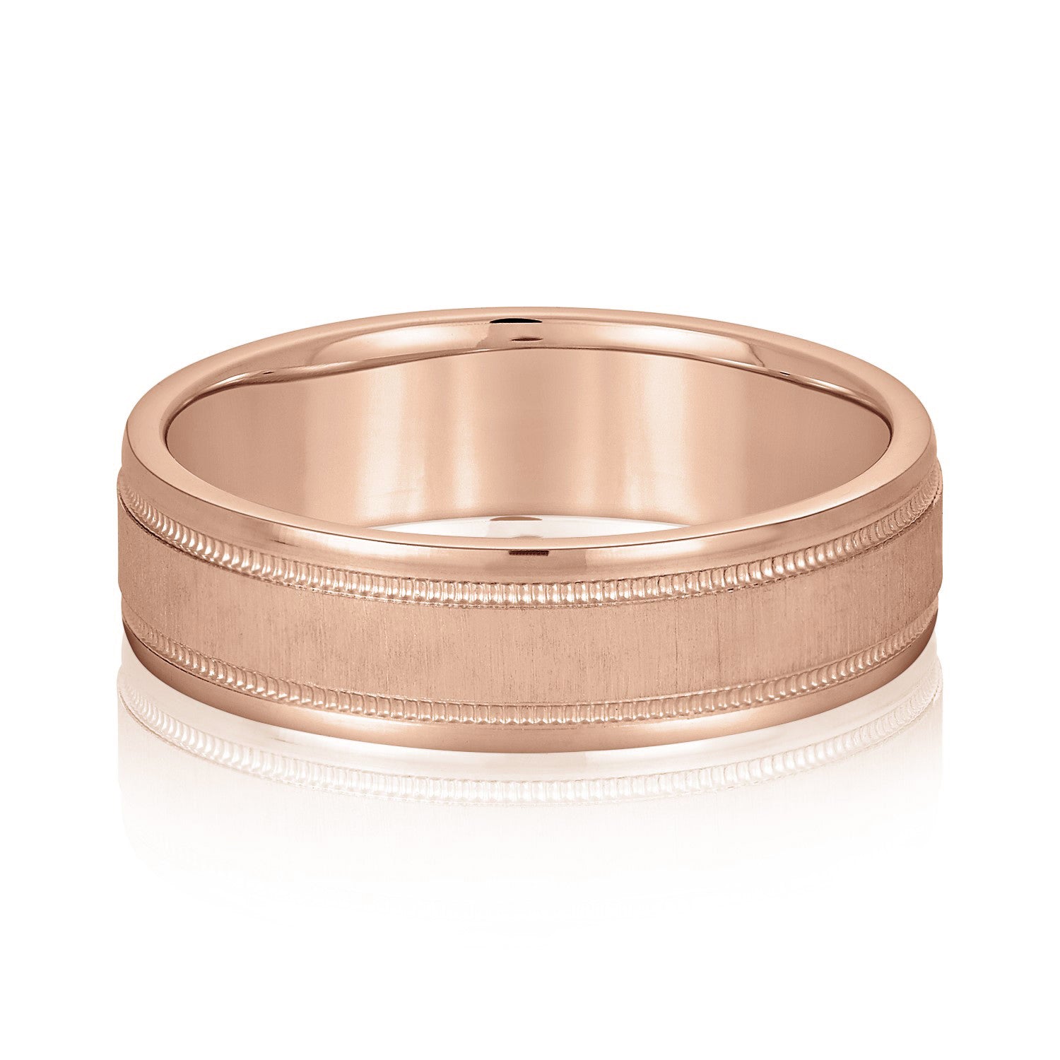 Men's Wedding Ring With Milgrain Accents-VIRABYANI